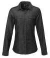 PR322 Premier Ladies Jeans Stitch Denim Shirt BLACK DENIM colour image